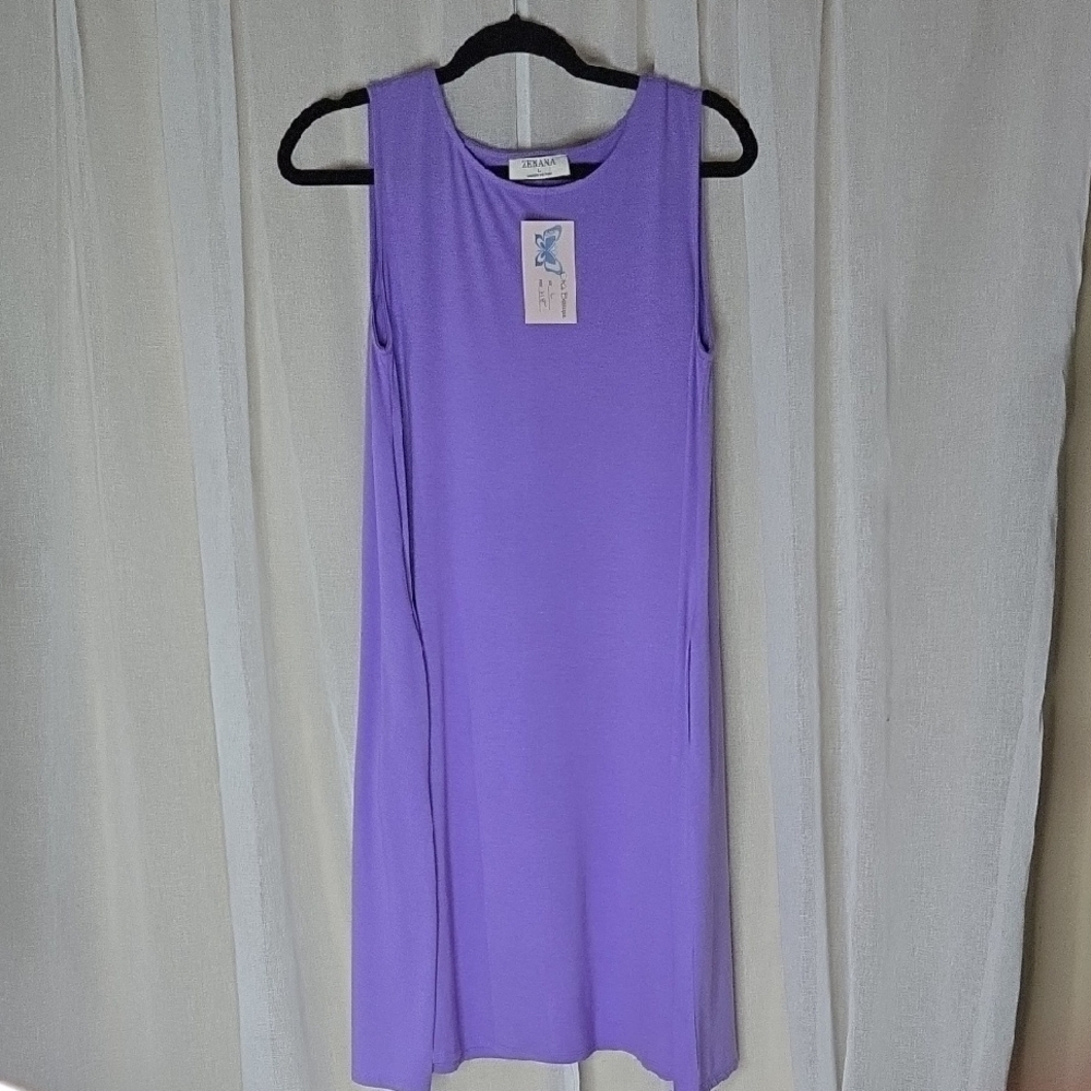 Zenana Outfitters Purple Sleeveless Midi Dress